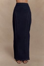 Alma Denim Maxi Skirt - Indigo Blue at Meshki